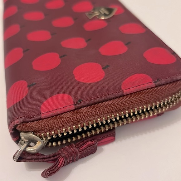 Kate Spade Flatiron Lacey Apple Zip Around Nylon Wallet - Picture 6 of 9